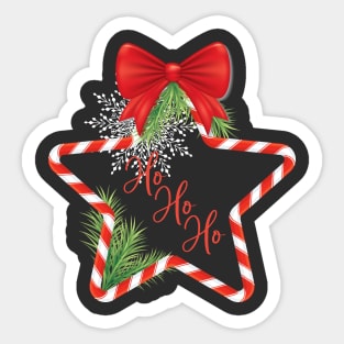 Candy Cane Star Sticker